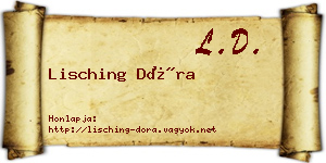 Lisching Dóra névjegykártya